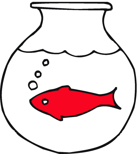 نقاشی تنگ ماهی کودکانه