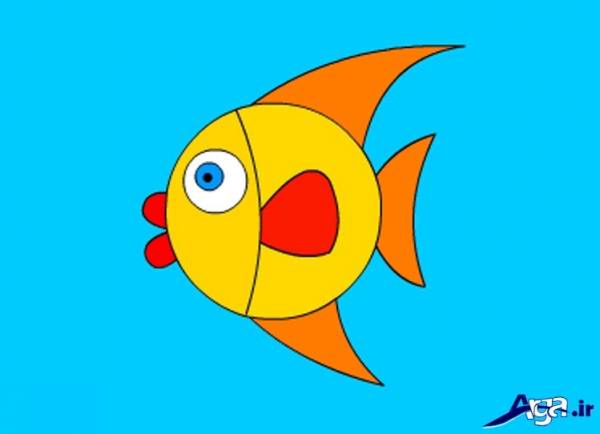 نقاشی ماهی ساده با اشکال هندسی