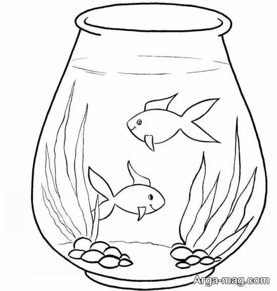 نقاشی تنگ ماهی برای کودکان

