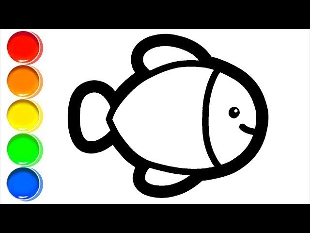 نقاشی ساده ماهی برای کودکان